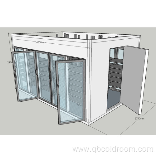 Supermarket Cold Storage Room with Glass door